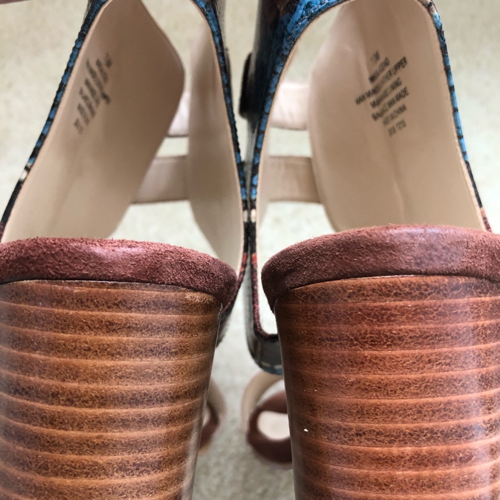 Sz 7.5 Nine West Embossed Python And Suede Leathe… - image 7